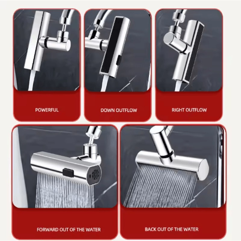 3Mode Waterfall Swivel Faucet Extension Nozzle For Kitchen Sink 8