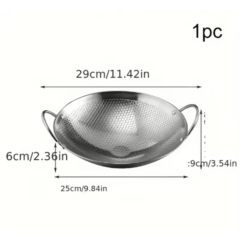 11Inch Stainless Steel Honeycomb NonStick Skillet With Handle 2
