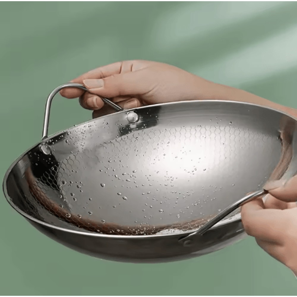 11Inch Stainless Steel Honeycomb NonStick Skillet With Handle 3