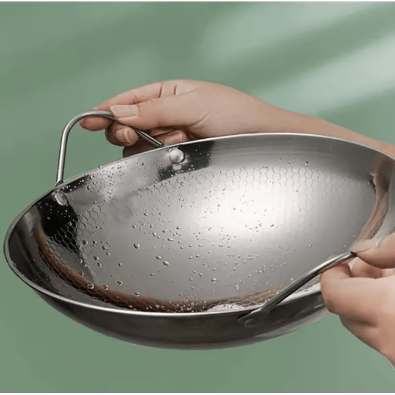 11Inch Stainless Steel Honeycomb NonStick Skillet With Handle 3
