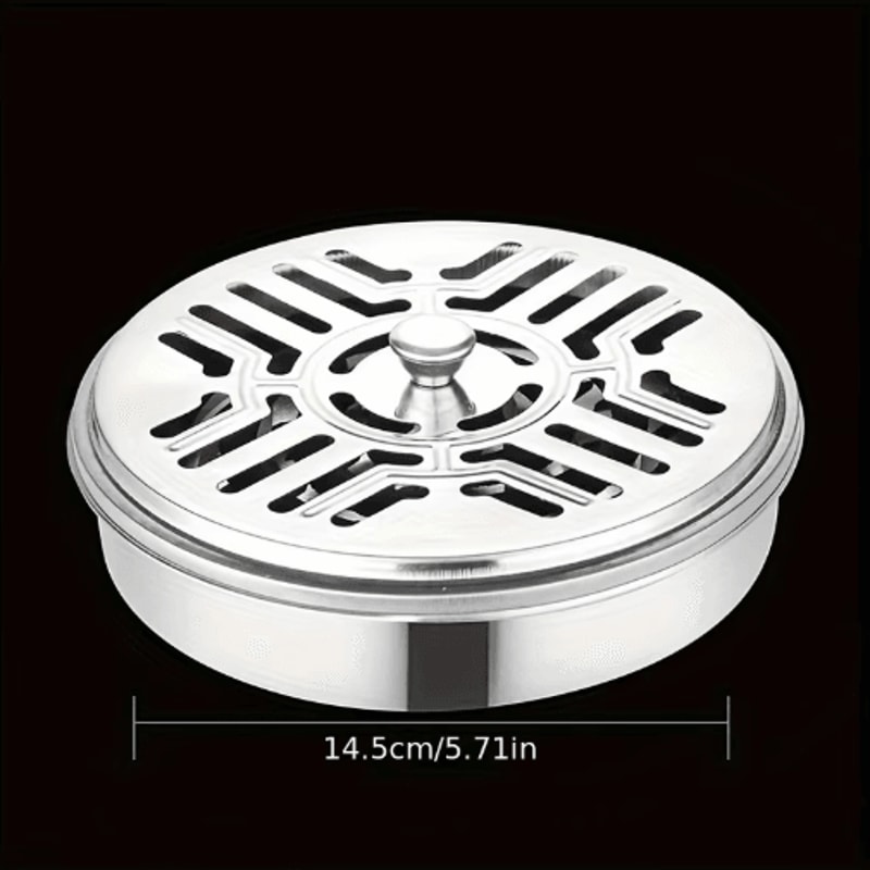 Metal Mosquito Coil Holder With Lid Safe Incense Coil Tray Box 3