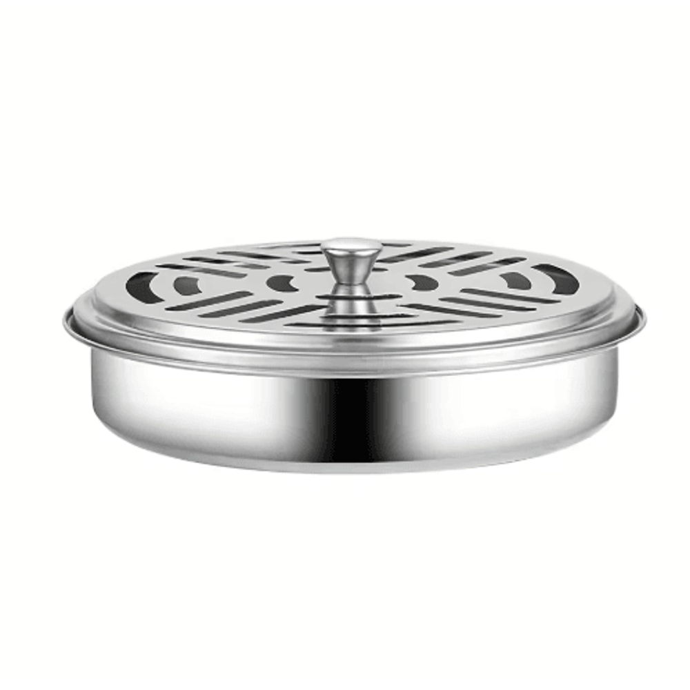 Metal Mosquito Coil Holder With Lid Safe Incense Coil Tray Box 4