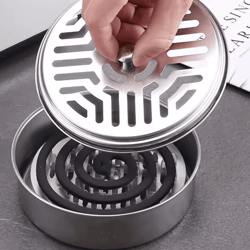 metal mosquito coil holder with lid – safe incense & coil tray box