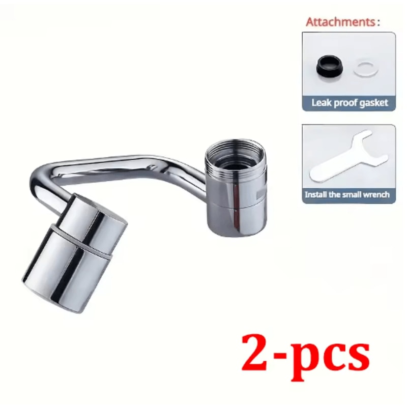 1080 Swivel Stainless Steel Faucet Extender With Dual Spray Modes 1