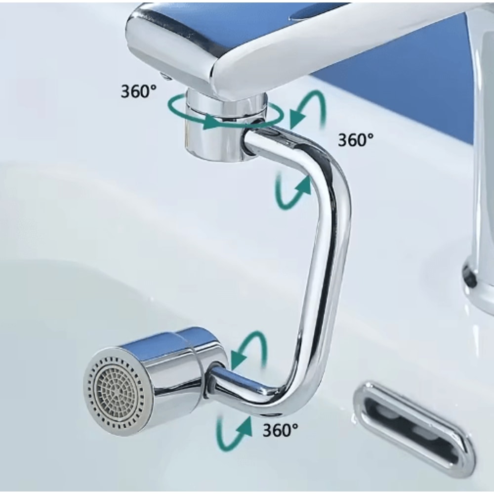 1080 Swivel Stainless Steel Faucet Extender With Dual Spray Modes 5