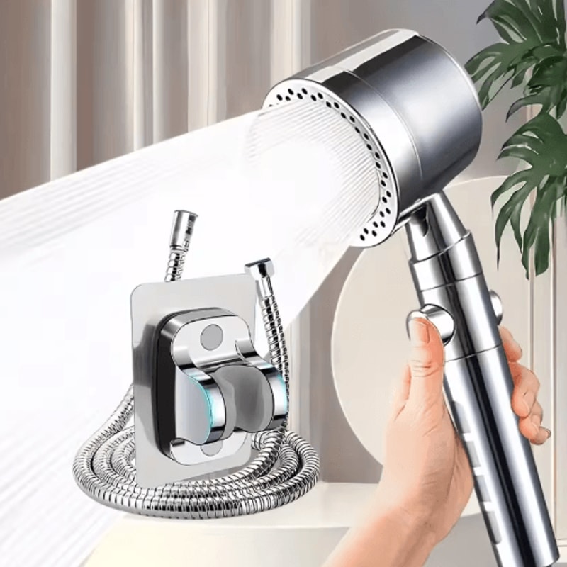 High Pressure 5Mode Handheld Filter Shower Head With OneButton Stop 10