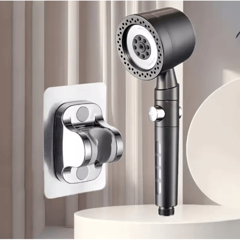 High Pressure 5Mode Handheld Filter Shower Head With OneButton Stop 4