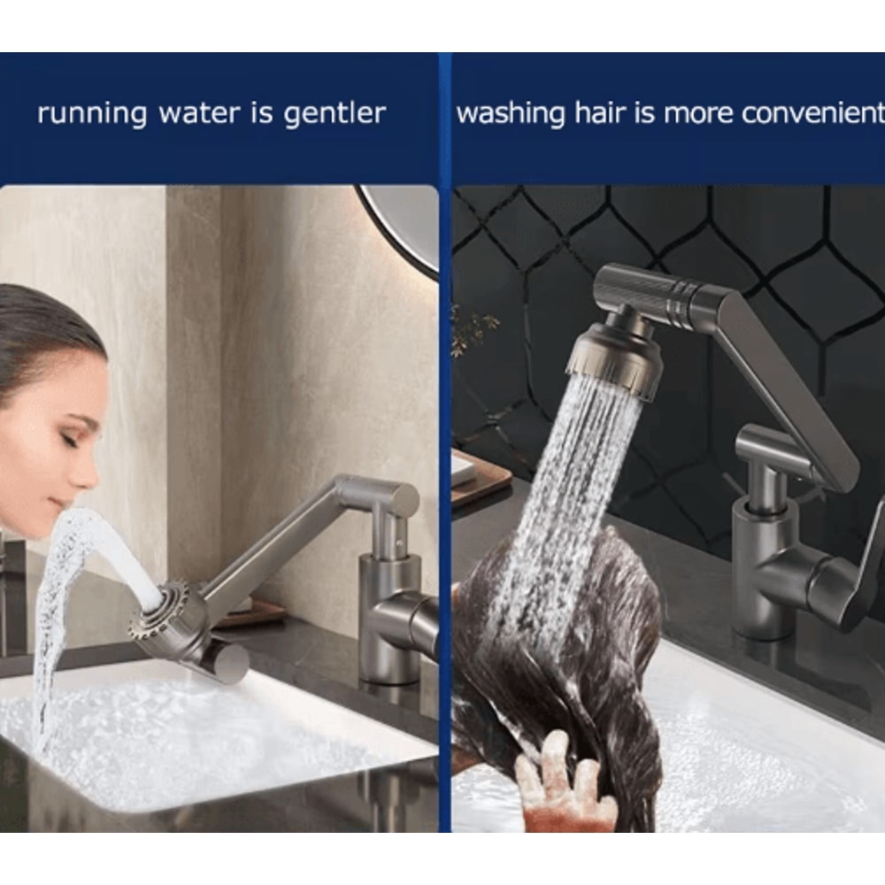 DualMode Rotating Robotic Arm Faucet Extender For Kitchen Bathroom 14
