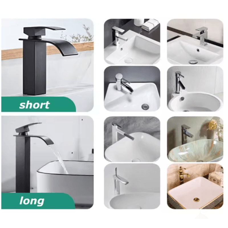 Stainless Steel Waterfall Basin Faucet With Hot Cold Dual Control 10