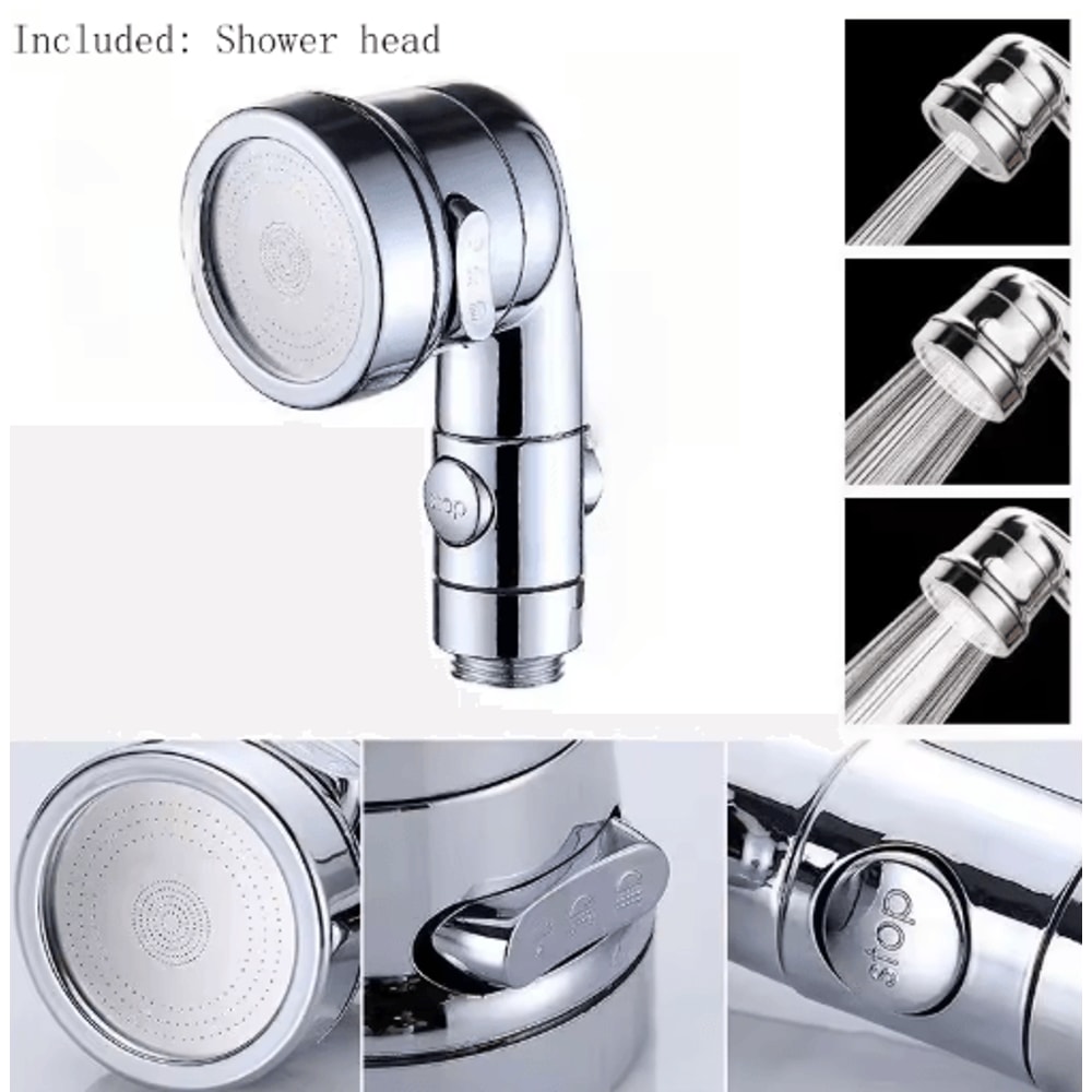 External Shower Faucet Extender With Handheld Booster Nozzle 4