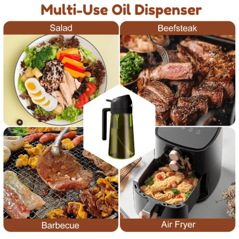 470ML Dark Glass 2in1 Olive Oil Sprayer Dispenser Bottle 5