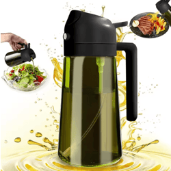 470ml dark glass 2-in-1 olive oil sprayer & dispenser bottle