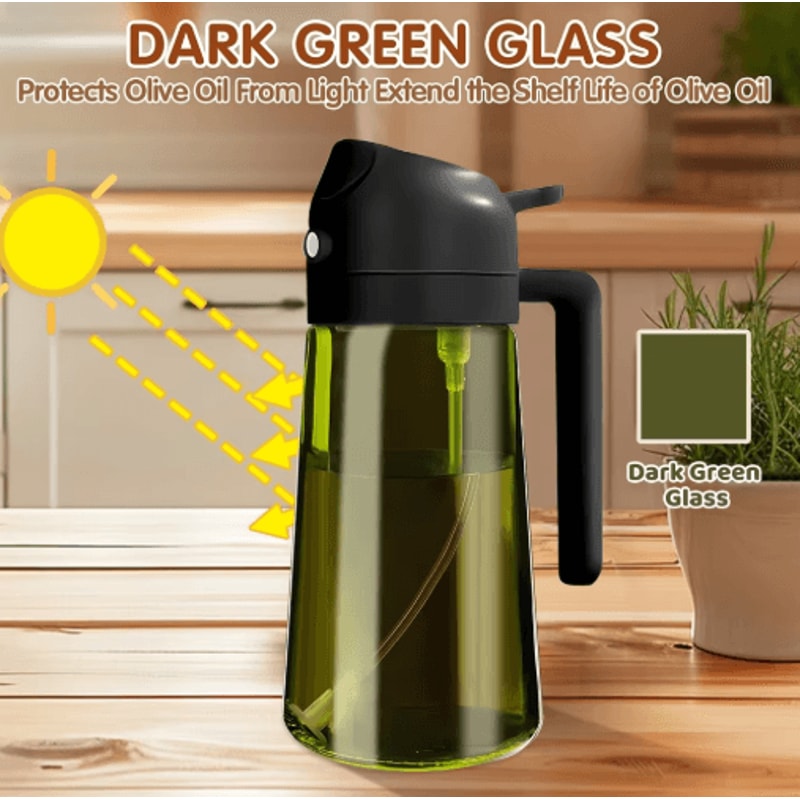 470ML Dark Glass 2in1 Olive Oil Sprayer Dispenser Bottle 9