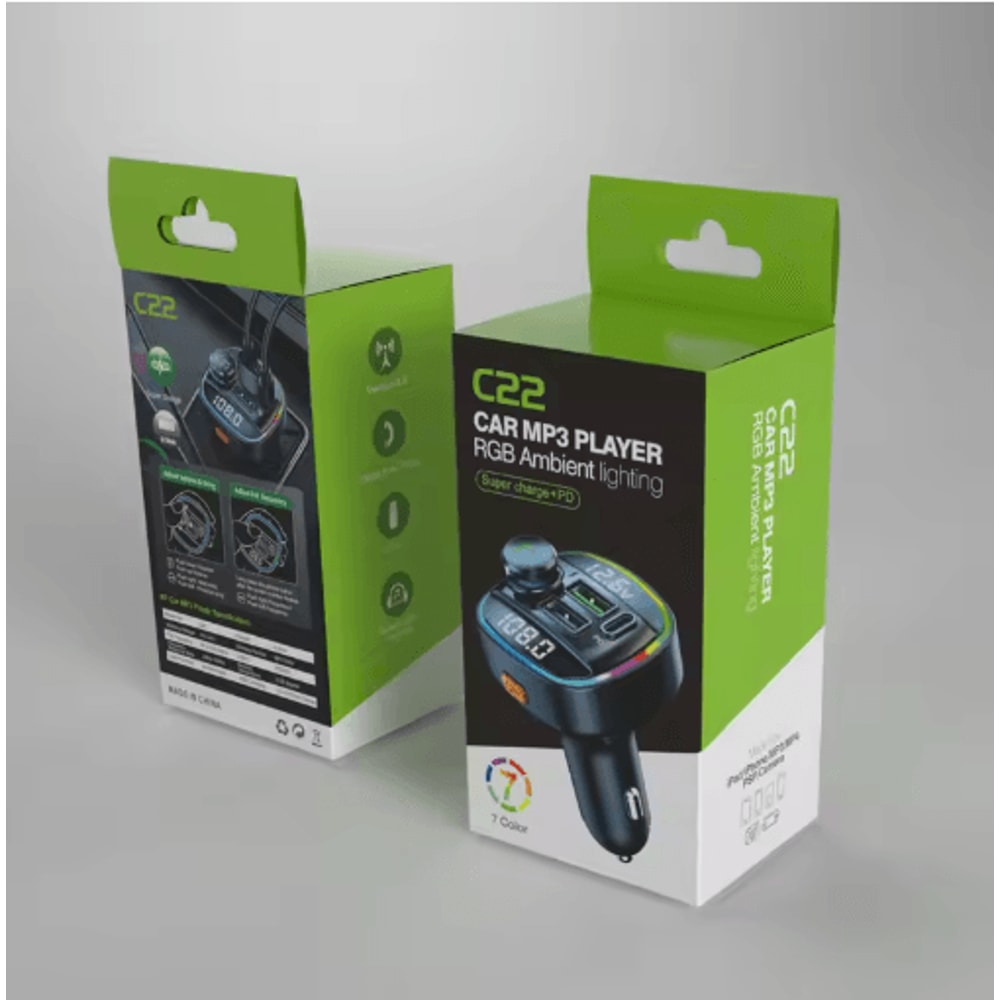 Bluetooth 50 FM Transmitter Car Charger With HandsFree Calling Fast Charge 6