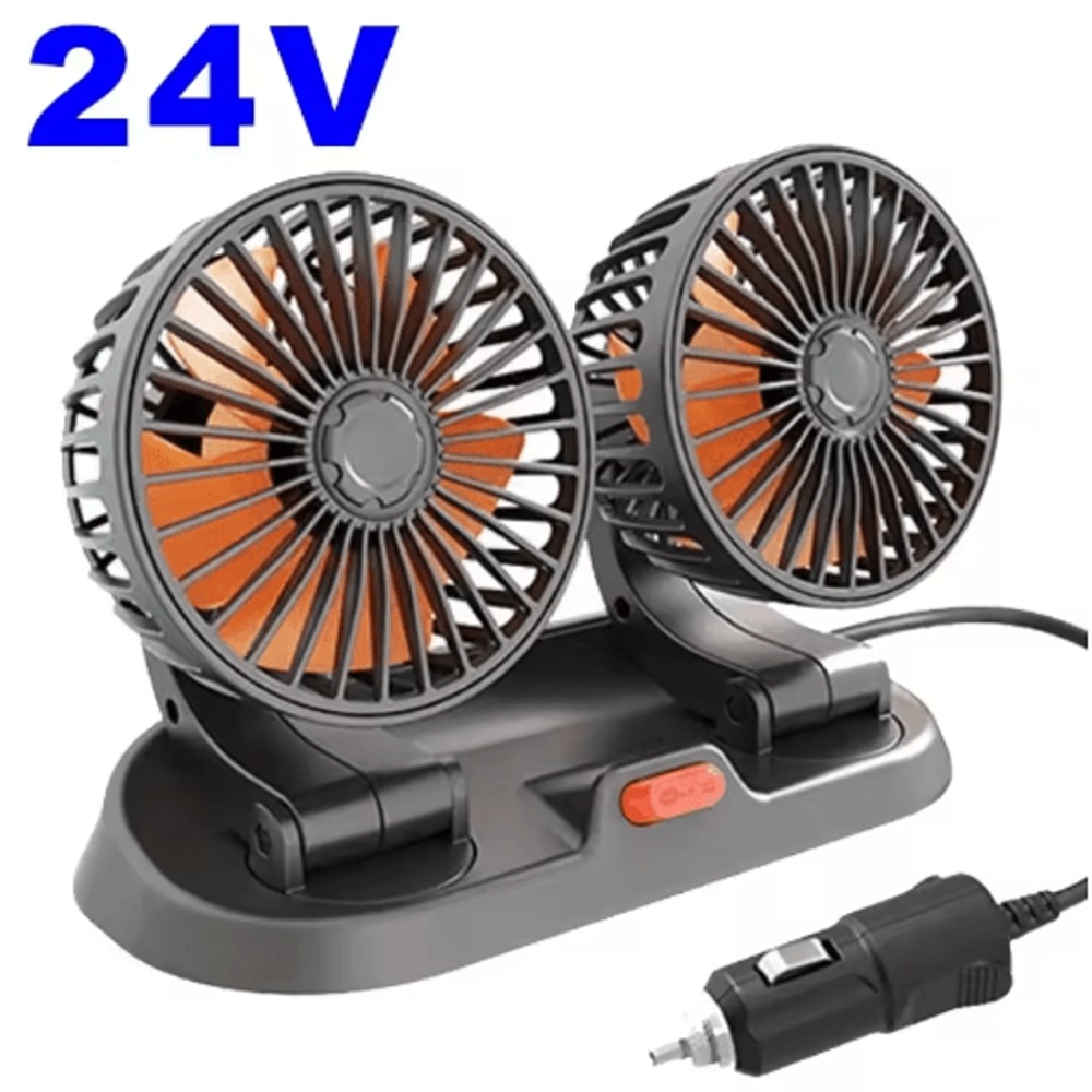 360 Adjustable 3Head Car Cooling Fan With USB12V24V Power 5