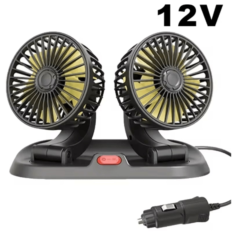 360 Adjustable 3Head Car Cooling Fan With USB12V24V Power 6