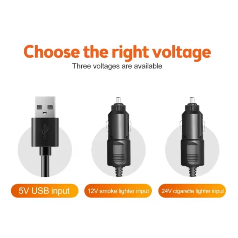 360 Adjustable 3Head Car Cooling Fan With USB12V24V Power 8