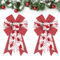 2PCS Shiny Burlap Christmas Wreath Bows For Tree Front Door Decor 1