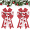 2PCS Shiny Burlap Christmas Wreath Bows For Tree Front Door Decor 6