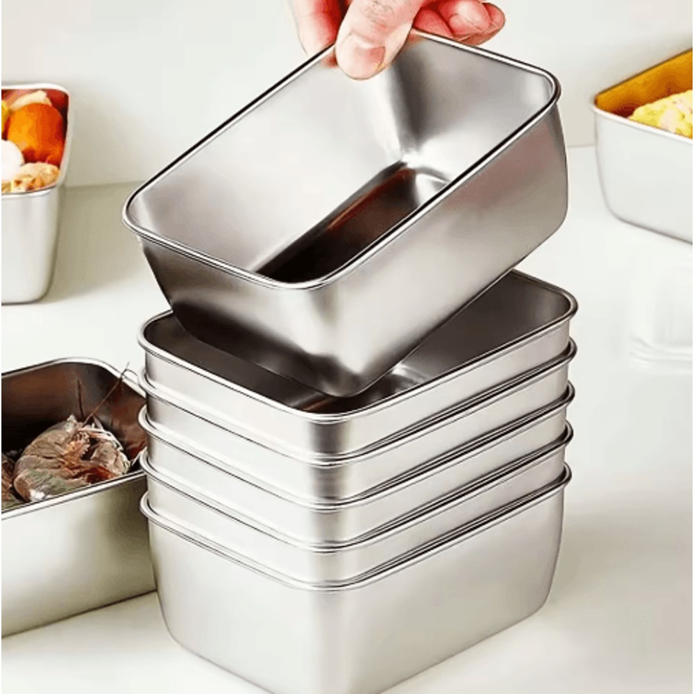 6Piece Stainless Steel Food Storage Container Set With Leakproof Lids 1