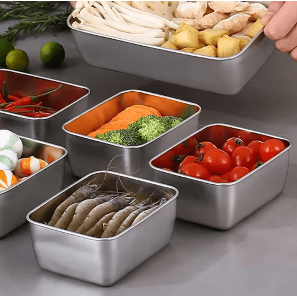 6Piece Stainless Steel Food Storage Container Set With Leakproof Lids 4