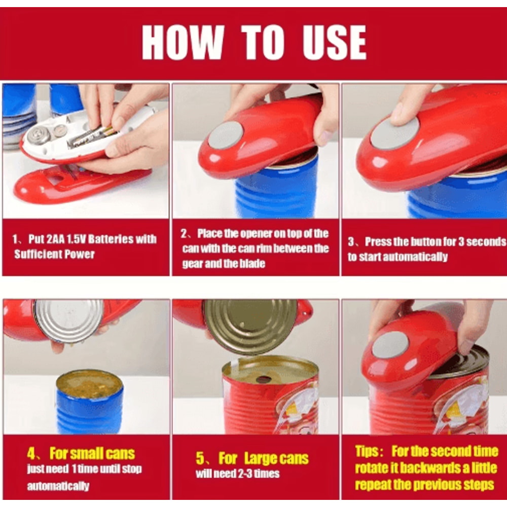 Automatic Electric Can Jar Opener HandsFree Kitchen Tool 11