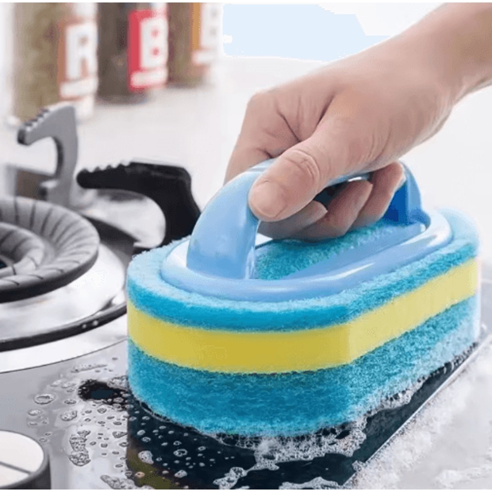 Magic Handle MultiSurface Cleaning Sponge Brush Set 6