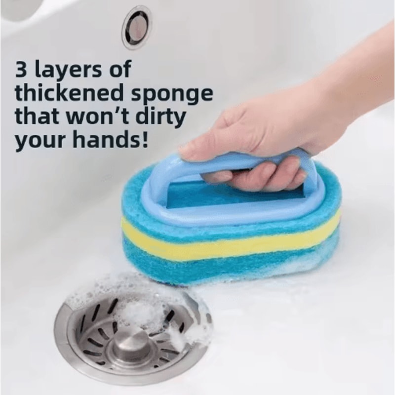 Magic Handle MultiSurface Cleaning Sponge Brush Set 7