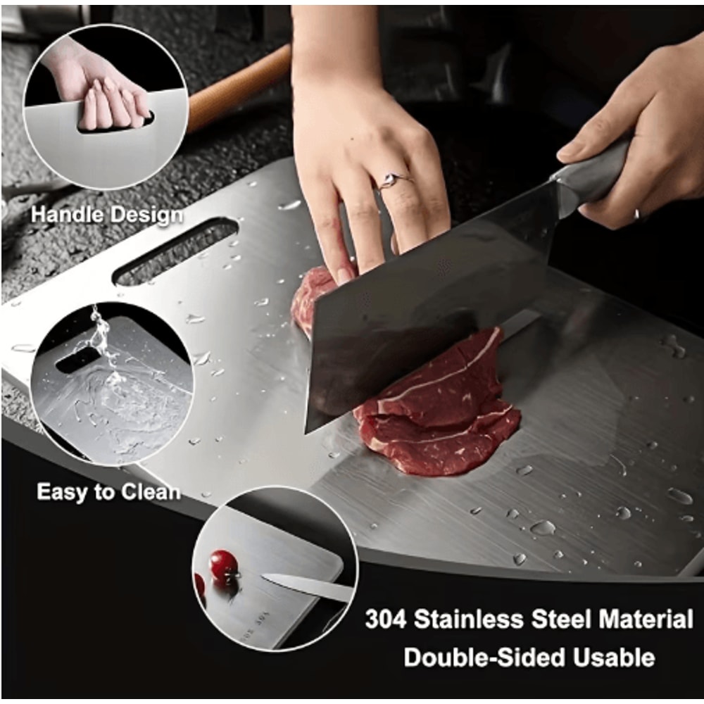 Premium Stainless Steel Cutting Board Set For Meat Vegetables Bread 4