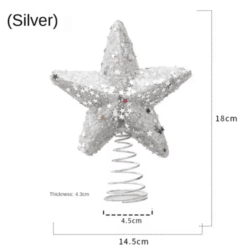 Pentagram Christmas Tree Star Topper Ornament 4