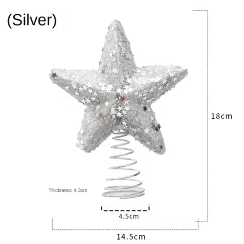 Pentagram Christmas Tree Star Topper Ornament 4