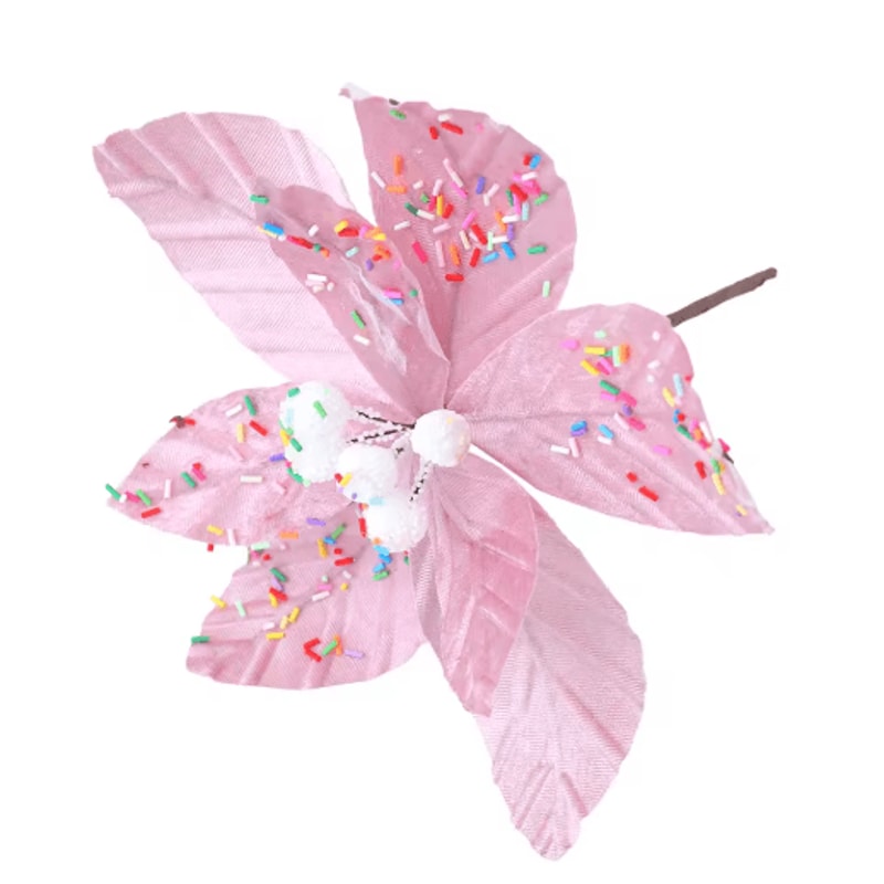 24CM Artificial Christmas Flower Tree Pendant Ornament 4