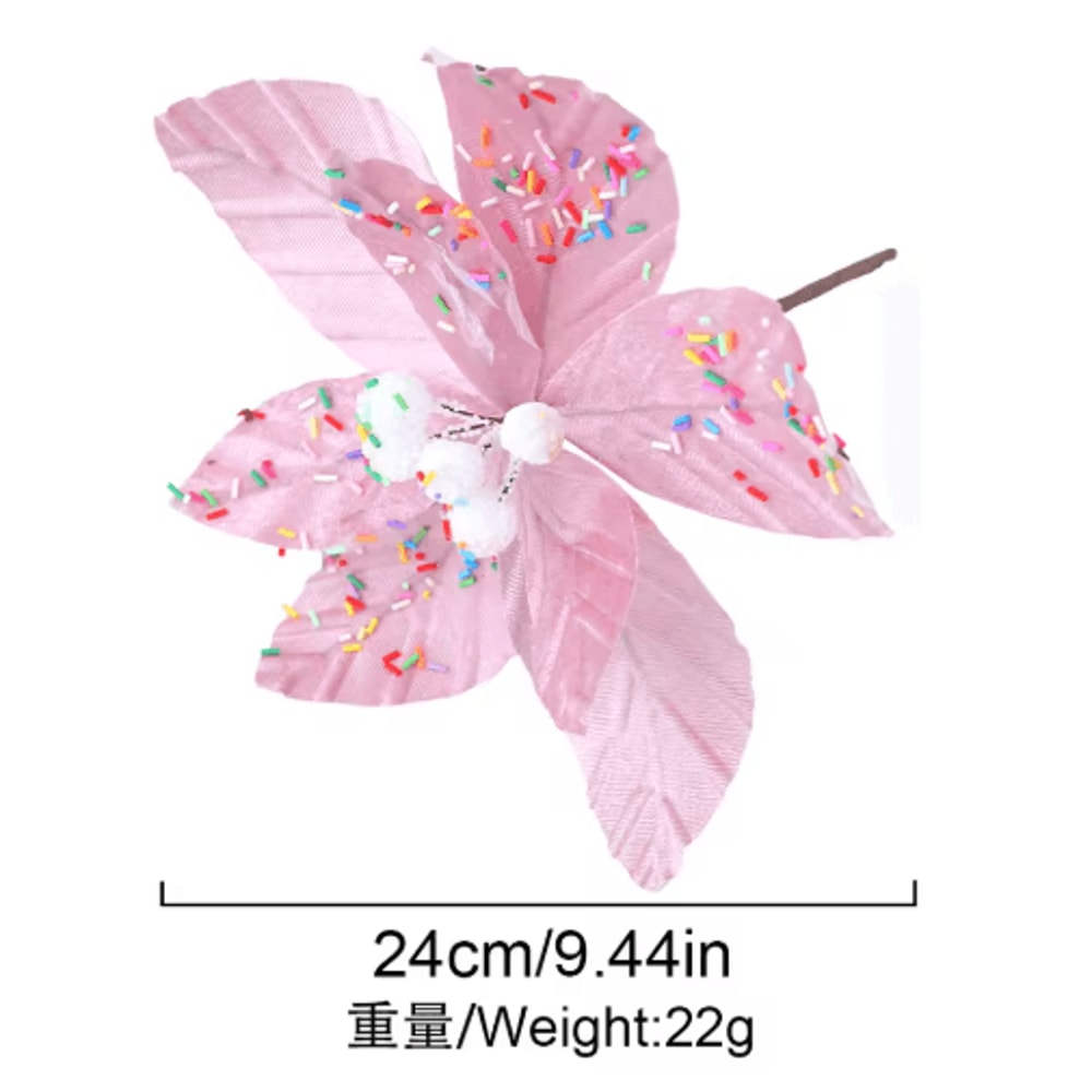 24CM Artificial Christmas Flower Tree Pendant Ornament 6