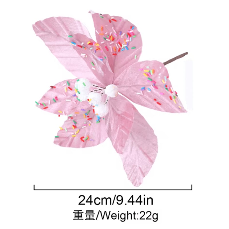 24CM Artificial Christmas Flower Tree Pendant Ornament 6