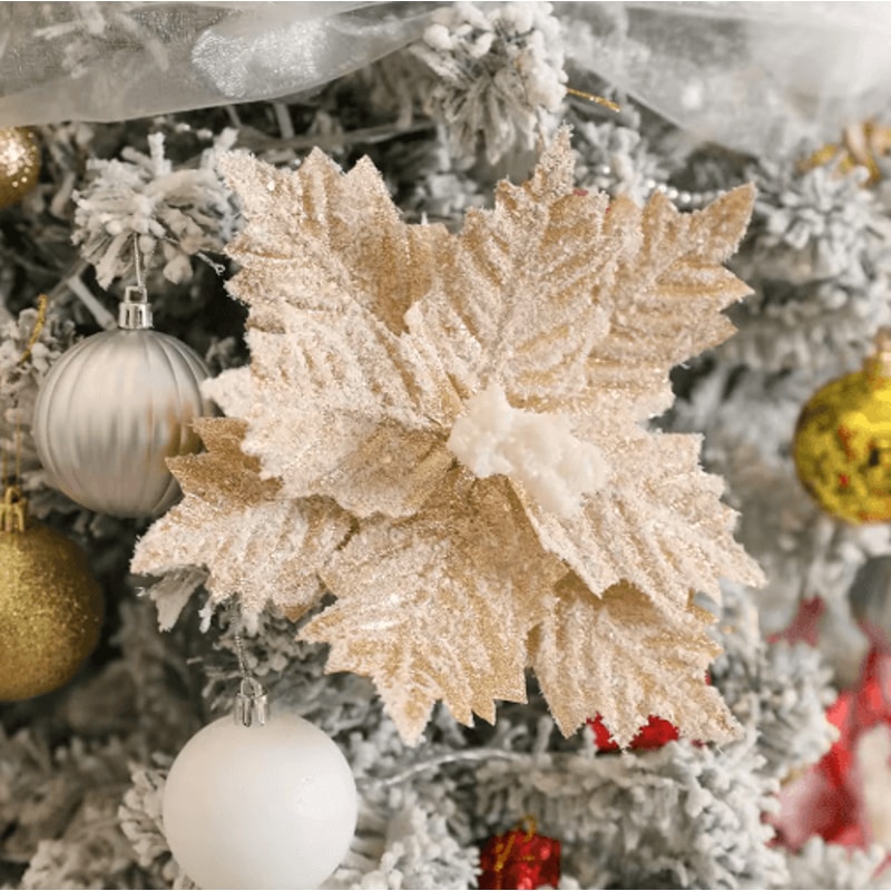 24CM Artificial Christmas Flower Tree Pendant Ornament 8