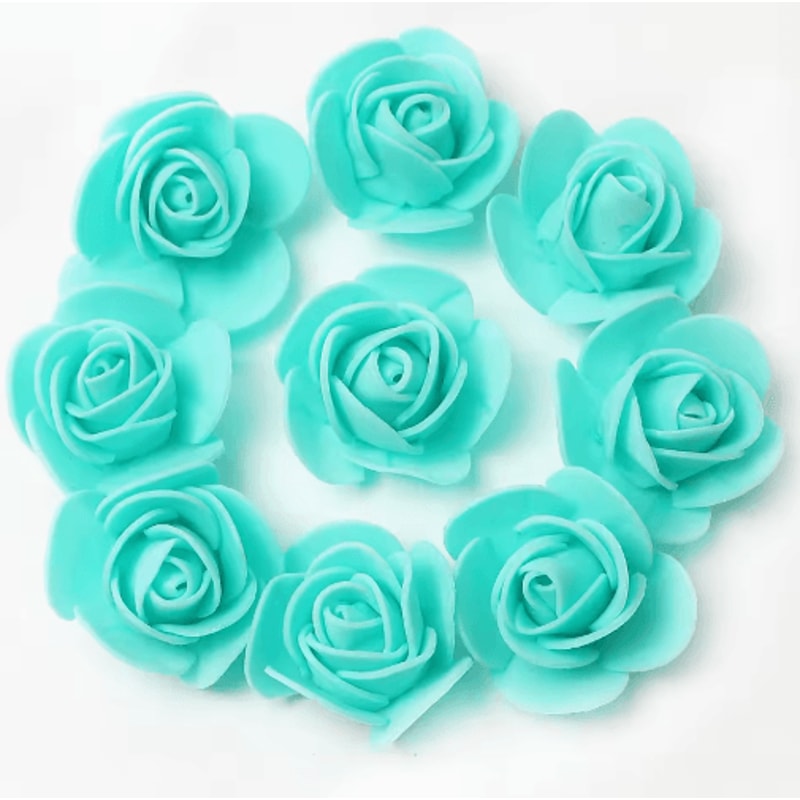Mini Artificial Rose Flower Heads For Wedding Party Decorations 17