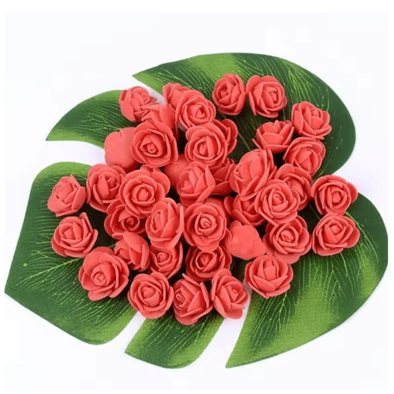 Mini Artificial Rose Flower Heads For Wedding Party Decorations 6