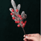 Artificial Pine Branch With Red Holly Berries Christmas Decoration 10