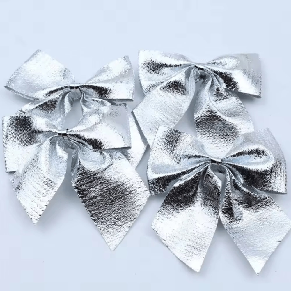 Mini Red Gold Christmas Bow Ornaments For Tree Gift Decor 4