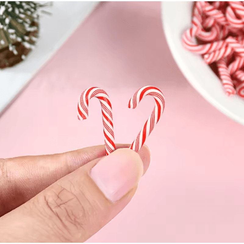 Mini Resin Candy Cane Ornaments For Christmas Tree DIY Crafts 6