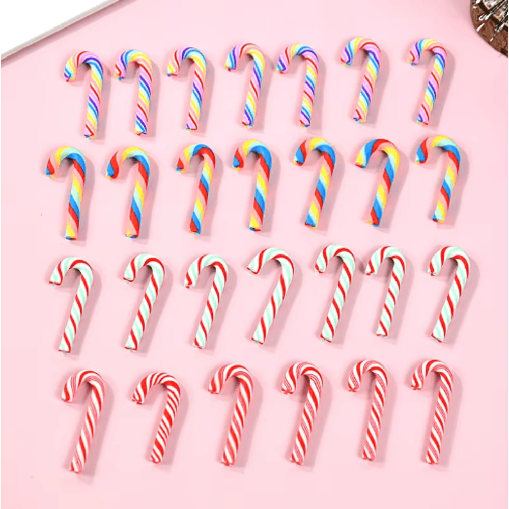 Mini Resin Candy Cane Ornaments For Christmas Tree DIY Crafts 7