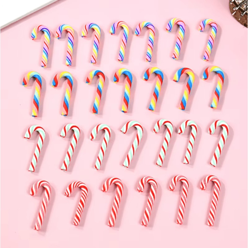 Mini Resin Candy Cane Ornaments For Christmas Tree DIY Crafts 7
