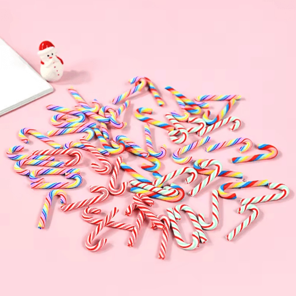 Mini Resin Candy Cane Ornaments For Christmas Tree DIY Crafts 0