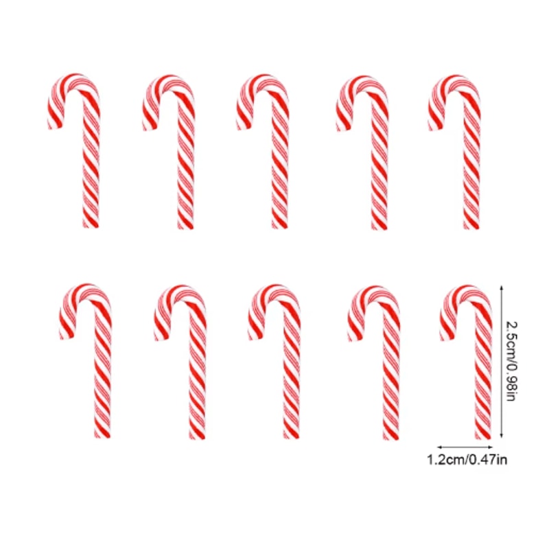 Mini Resin Candy Cane Ornaments For Christmas Tree DIY Crafts 8