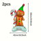 Gingerbread Man Christmas Foil Balloon Set With Green Hat 2PCS 1