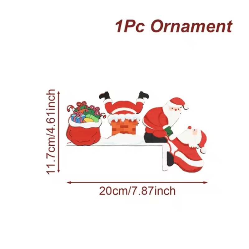 Merry Christmas Wooden Door Frame Decoration Pendant 1