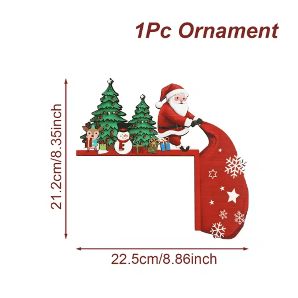 Merry Christmas Wooden Door Frame Decoration Pendant 3