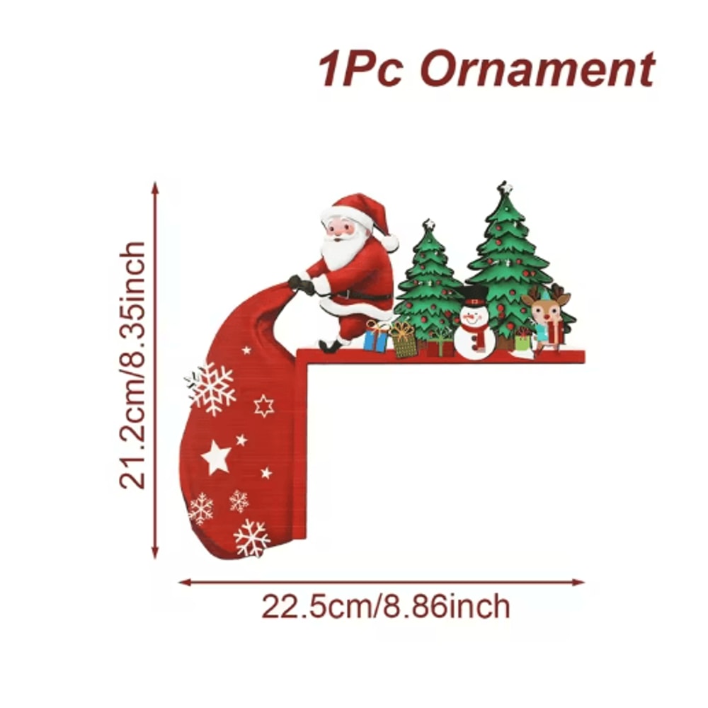 Merry Christmas Wooden Door Frame Decoration Pendant 4