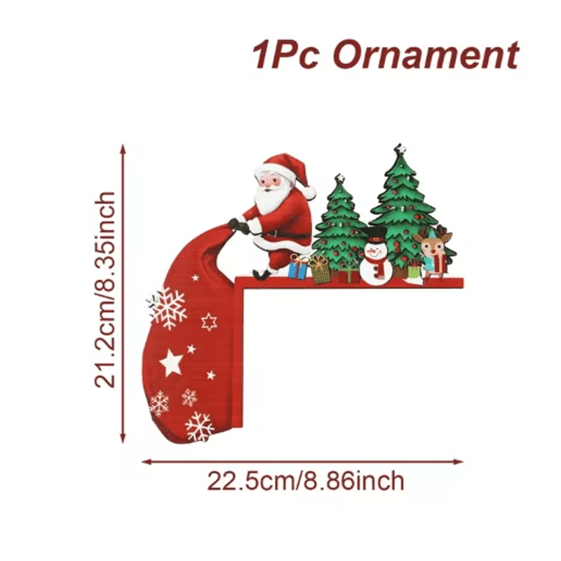 Merry Christmas Wooden Door Frame Decoration Pendant 4