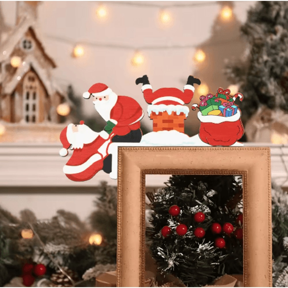 Merry Christmas Wooden Door Frame Decoration Pendant 8